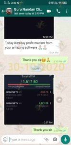 Today intraday profit madam from your amazing software