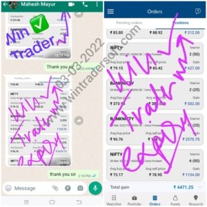 Rs.4471 profit today 03-03-2022 in NIFTY & BANK NIFTY