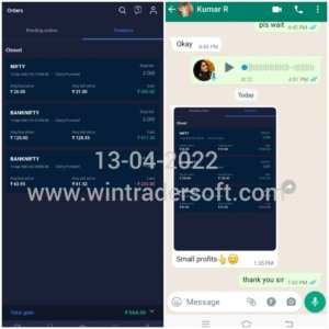 Starts the trading today with small profit with wintrader