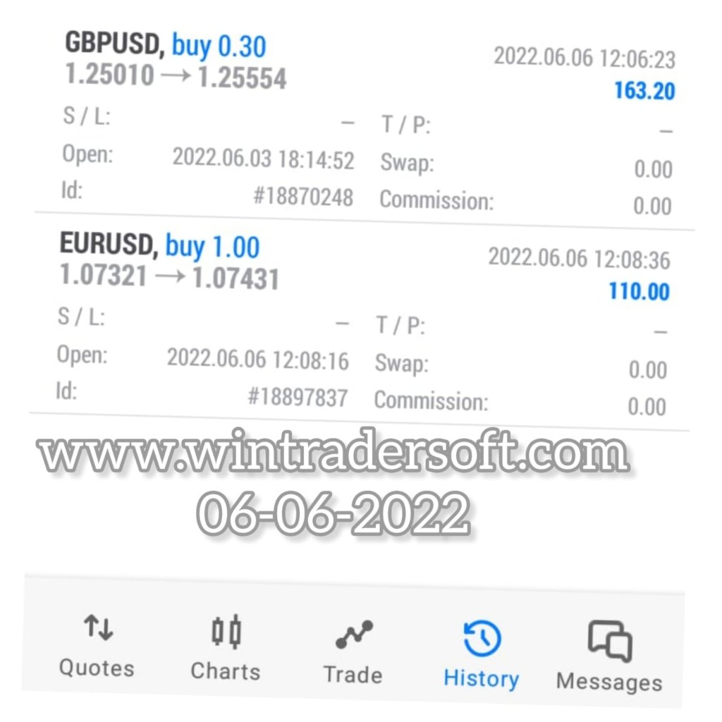 273USD Profit Made today (06-06-2022) with the support of WinTrader
