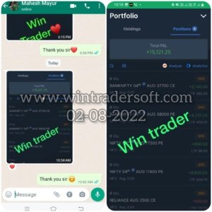 Rs.15121/- profit made in NSE, Thanks to WinTrader