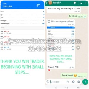 Thank you WinTrader, beginning with small profit made in FOREX