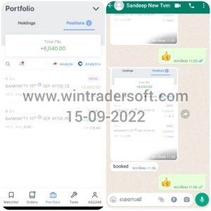 Thanks to WinTrader, Rs. 6,040/- profit made today (15-09-2022)