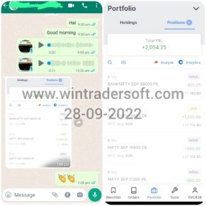 Rs.2,054/- profit made today (28-09-2022) , thank you WinTrader