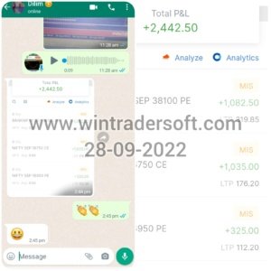 From NSE trading Rs.2,442 profit made today (28-09-2022)