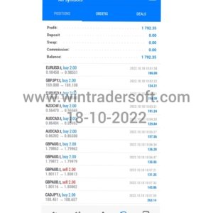 With the support of WinTrader , USD 1792 profit made in FX trading