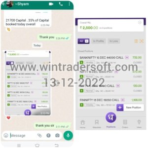 From NSE trading Rs. 2,500/- profit made , thanks to Wintrader team