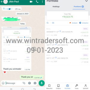 Thank you Wintrader, Rs.19,323/- profit made in Option trading