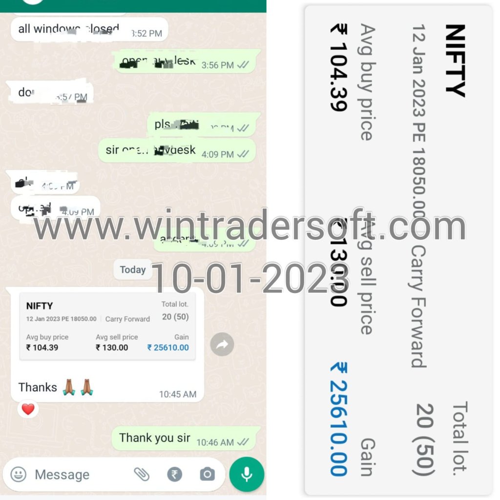 Today (10-01-2023) Rs.25,610/- profit made in NIFTY Option 