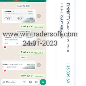 Rs.16,399/- made in FINNIFTY, thanks to WinTrader