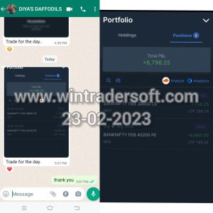 Rs.6,796/- profit made in BANKNIFTY Option with Wintrader buy sell signals