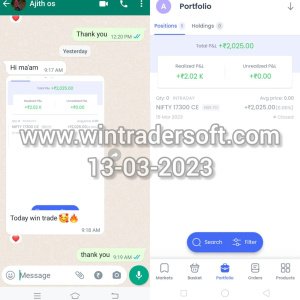 From NIFTY Options Rs.2,025/- profit made , thanks to WinTrader