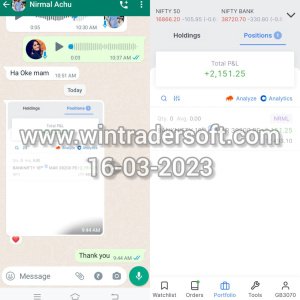 Thanks to WinTrader, Rs.2,151/- profit made on 16-03-2023
