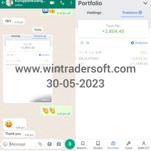 Thanks to WinTrader, Rs.1,35,167/- profit made today (30-05-2023)