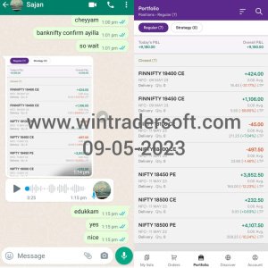 With the support of Wintrader ,Rs.9,180/- profit made in NIFTY & FINNIFTY Option trading