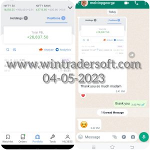 Thank you WinTrader team, Rs.26,837/- profit made in BANKNIFTY Option
