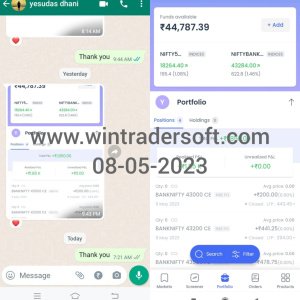 With Wintrader buy sell signals, Rs.1,850/- profit made on 08-05-2023