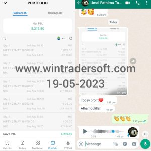 Rs.5,219/- profit made in NIFTY Option, thanks to WinTrader team