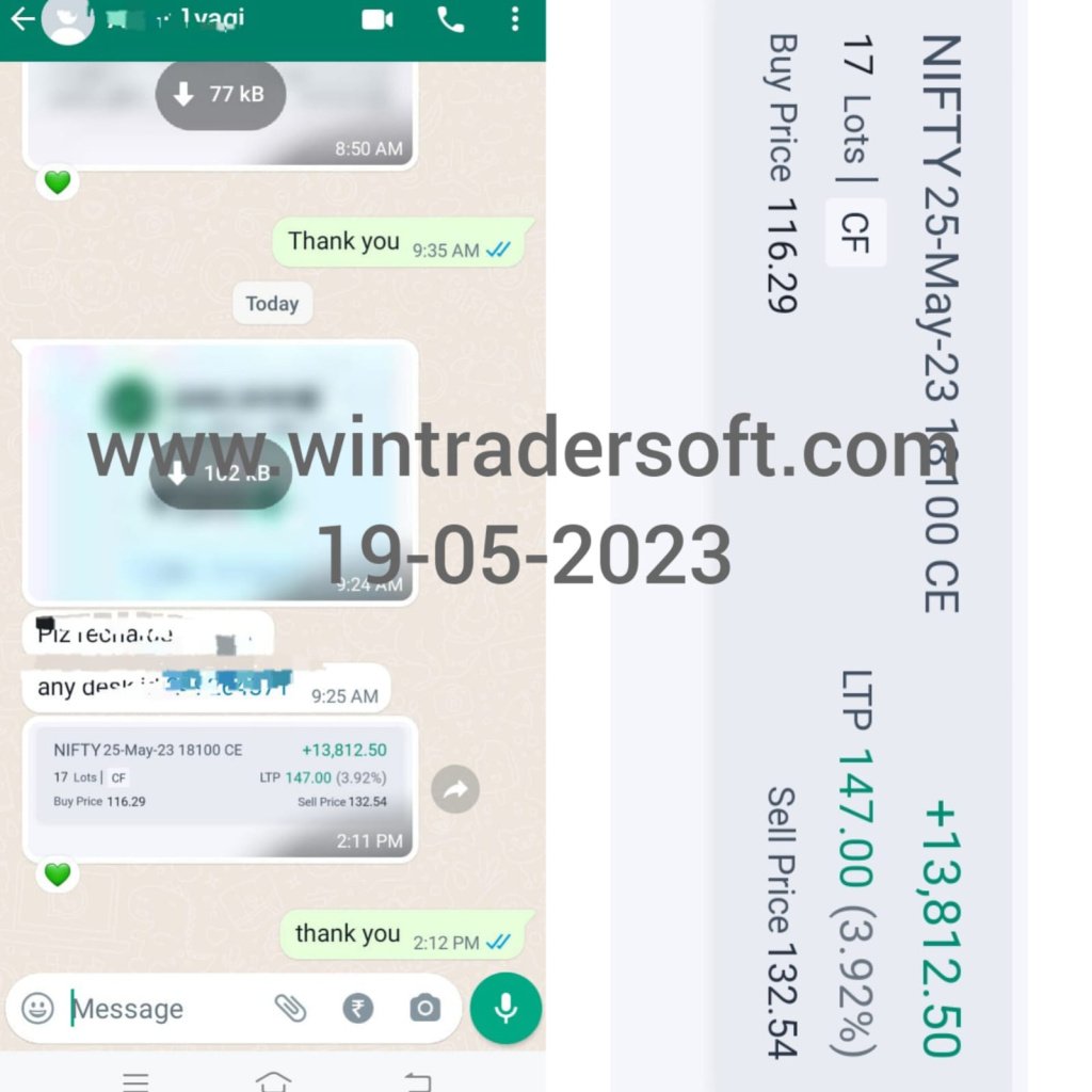From NIFTY Option trading Rs.13,812/- profit made on 19-05-2023