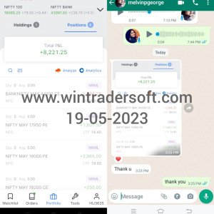Rs.8,221/- profit made in Option trading , thanks to Wintrader