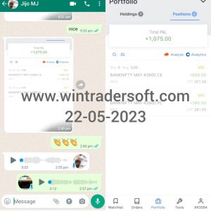 Thanks to Wintrader team, Rs.1,075/- profit made in BANKNIFTY Option