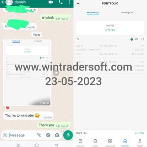 Thanks o Wintrader, Rs.4,717/- profit made in NSE