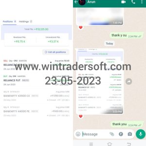 On 23-05-2023 Rs.10,125/- profit made in NSE trading