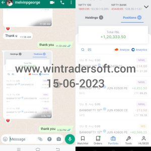 From NSE trading Rs.1,20,333/- profit made on 15-06-2023