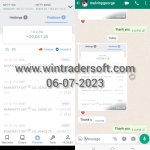 Rs.20,041/- profit made in BANKNIFTY Option ,thanks to WinTrader team
