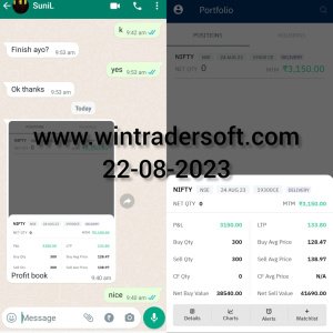 Todays(22-08-2023) my profit is Rs.3,150/- made in NIFTY Option