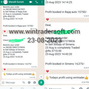 Using Wintrader signals todays (23-08-2023) my profit is Rs.30,125/-