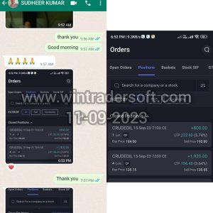 Rs.2,720/- profit made in CRUDEOIL, thanks to WinTrader team