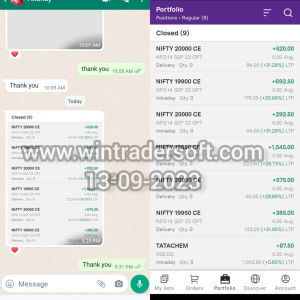 From NSE trading Rs. 4,096/- profit made on13-09-2023, thanks to WinTrader team