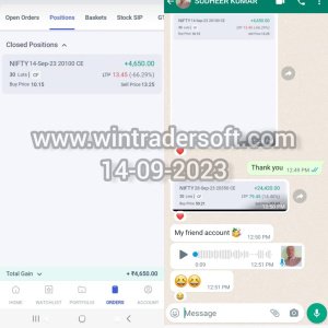 Rs.4,650/- profit made in NIFTY Option with the support of WinTrader Signals