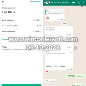 Thanks to Wintrader team, Rs.12,102/- profit made on 05-10-2023