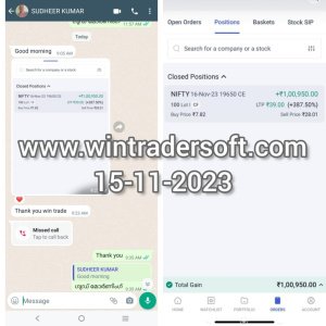 Thank you WinTrader, Rs.1,00,950/- profit made in NIFTY Option