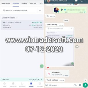 Thank you WinTrader to help me to get such a huge profit of Rs 2,39,037/- on NIFTY